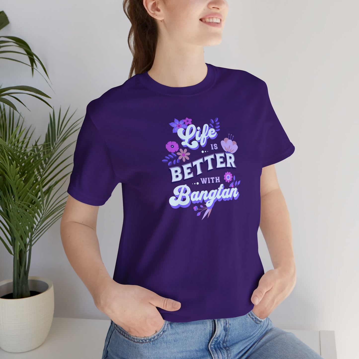 Life is Better with Bangtan Unisex Jersey Short Sleeve Tee