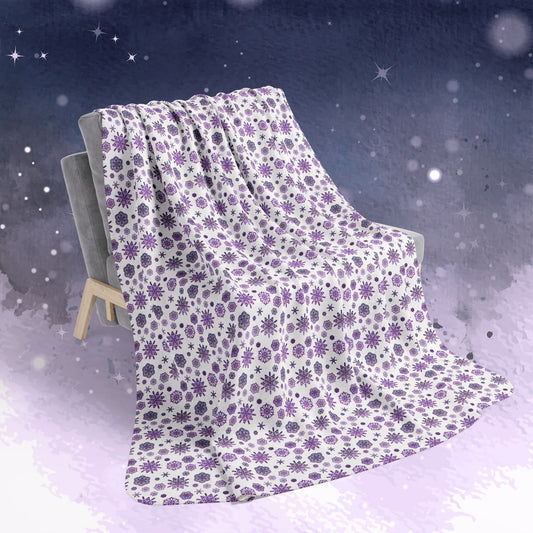 Secret Snowflakes Sherpa Fleece Blanket (White)