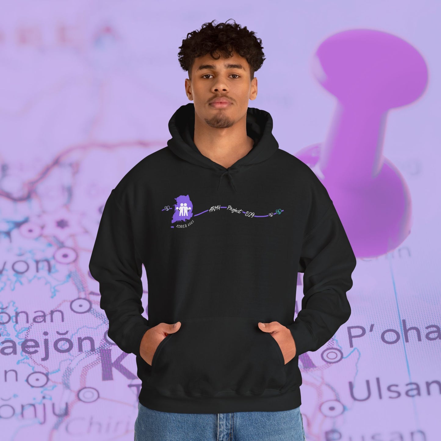 AP529 Korea Heartline Logo Unisex Heavy Blend™ Hoodie