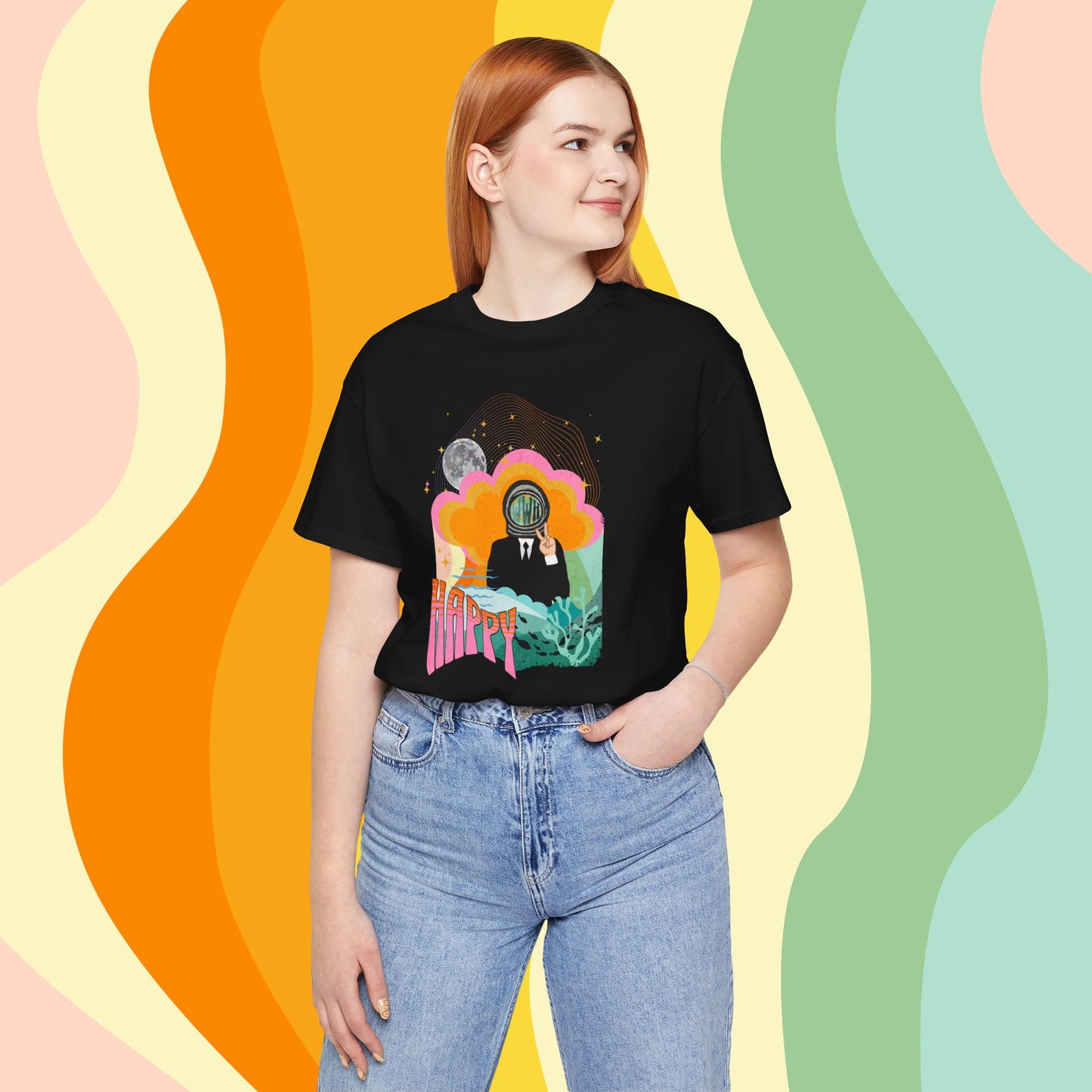 Jin 1960s Retro Unisex Jersey Short Sleeve Tee