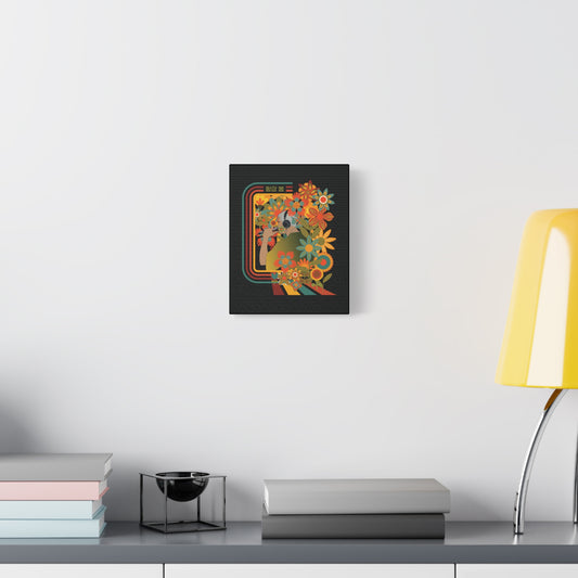 Namjoon Canvas Wall Art - Fanmade BTS Retro Series - 70s Bohemian Aesthetic - Framed Wall Decor
