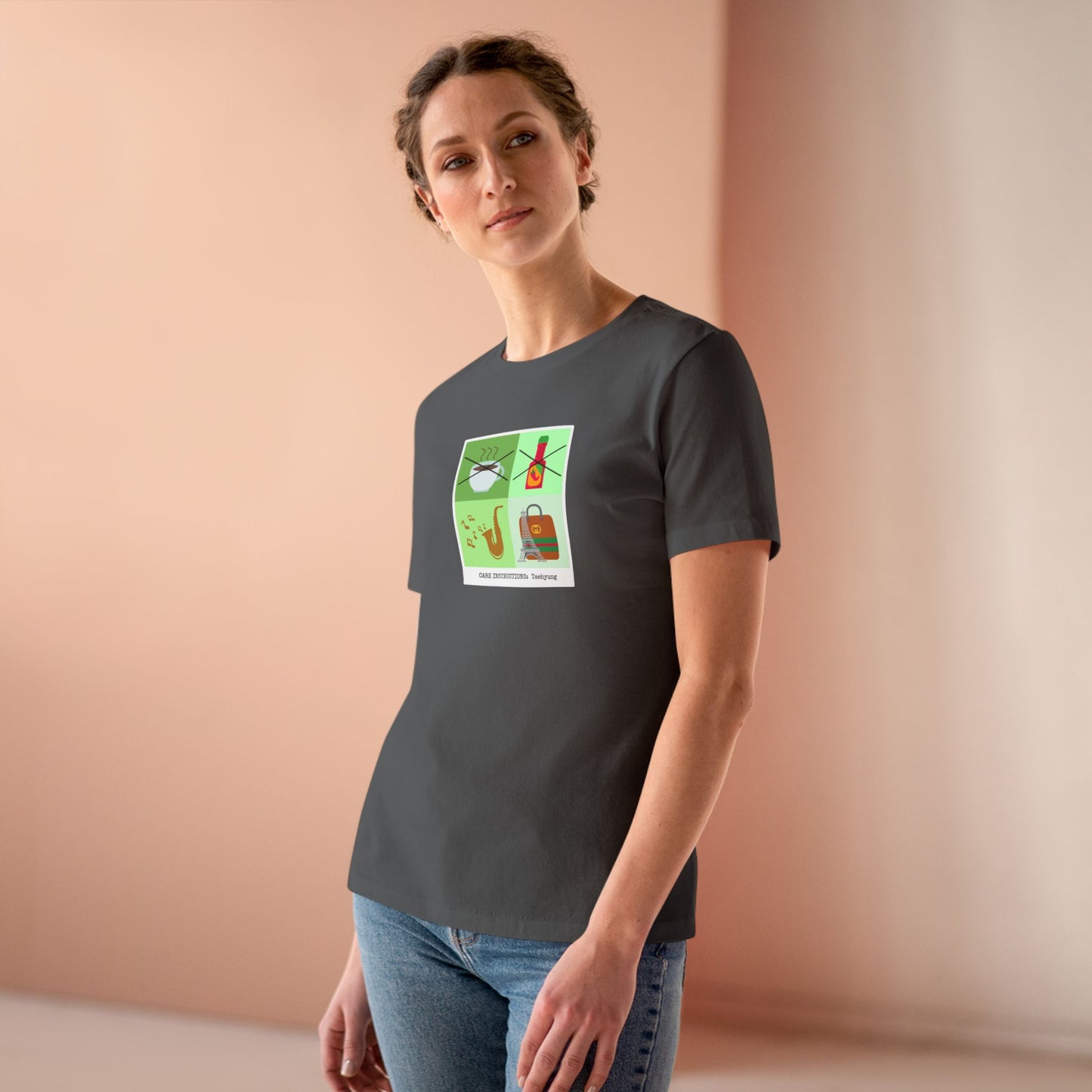 Taehyung Care Instructions Women's Relaxed Jersey Short Sleeve Tee