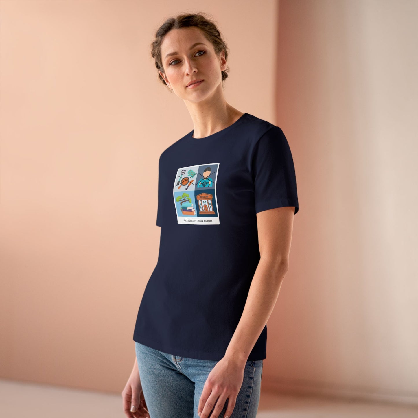 Namjoon Care Instructions Women's Relaxed Jersey Short Sleeve Tee