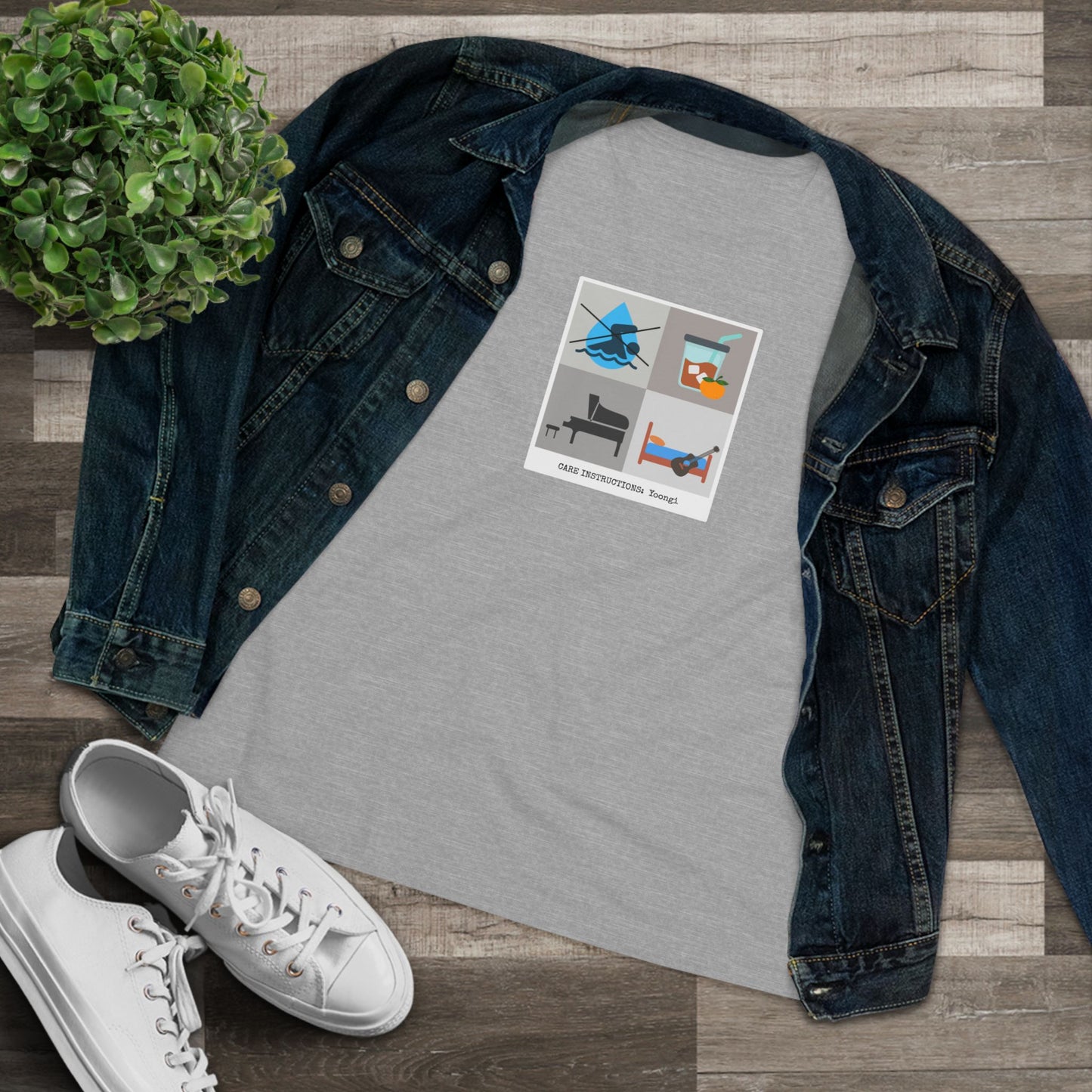 Yoongi Care Instructions Women's Relaxed Jersey Short Sleeve Tee