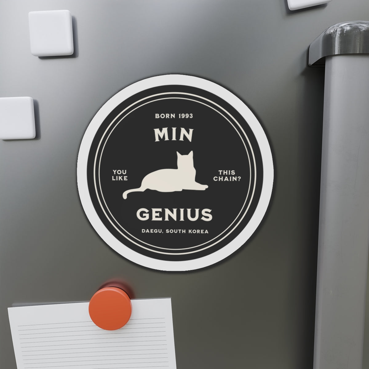 Min Genius Medallion Series Die-Cut Magnet