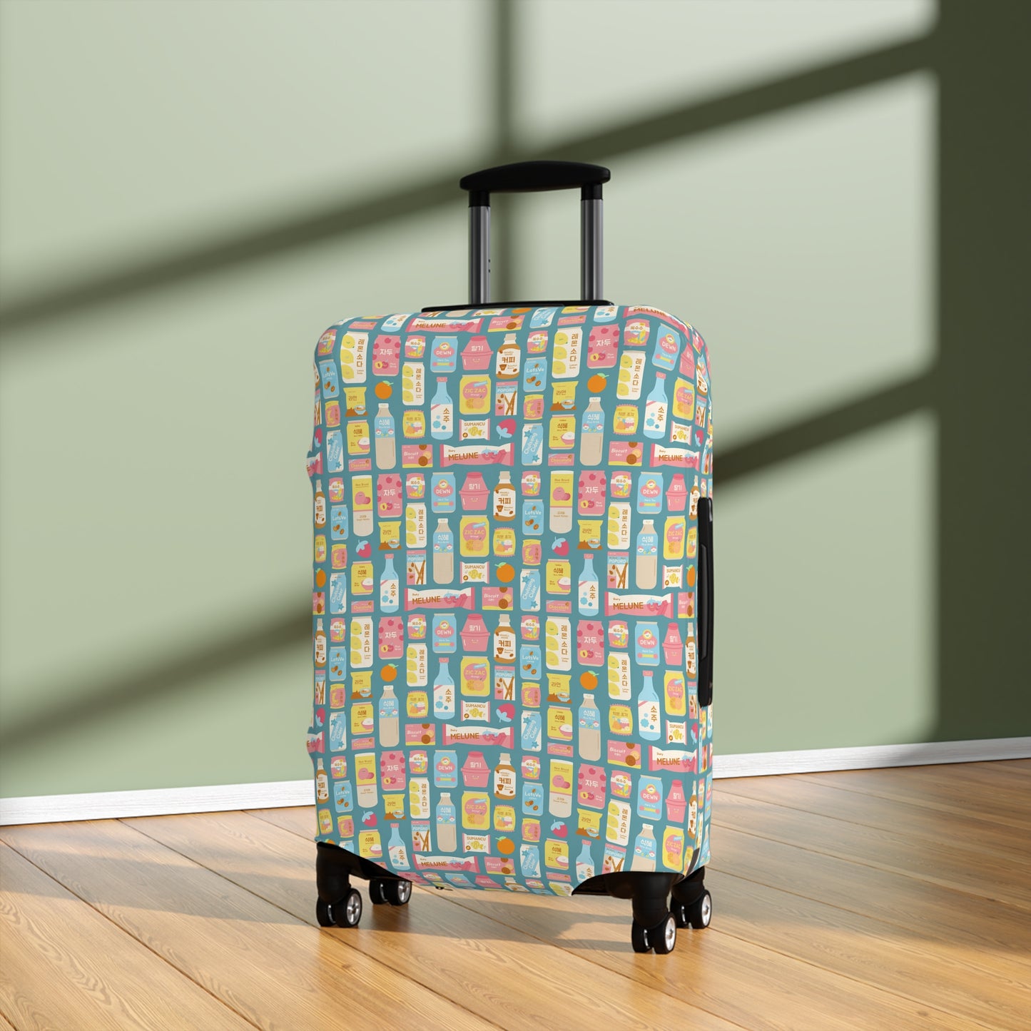 Sweet Pastel Korean Snacks Luggage Cover
