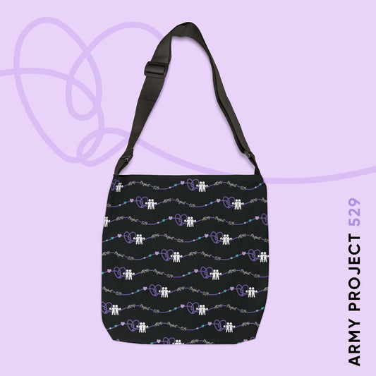 AP529 Heartline Tote Bag - ARMY Merch - Adjustable Strap Shoulder Bag