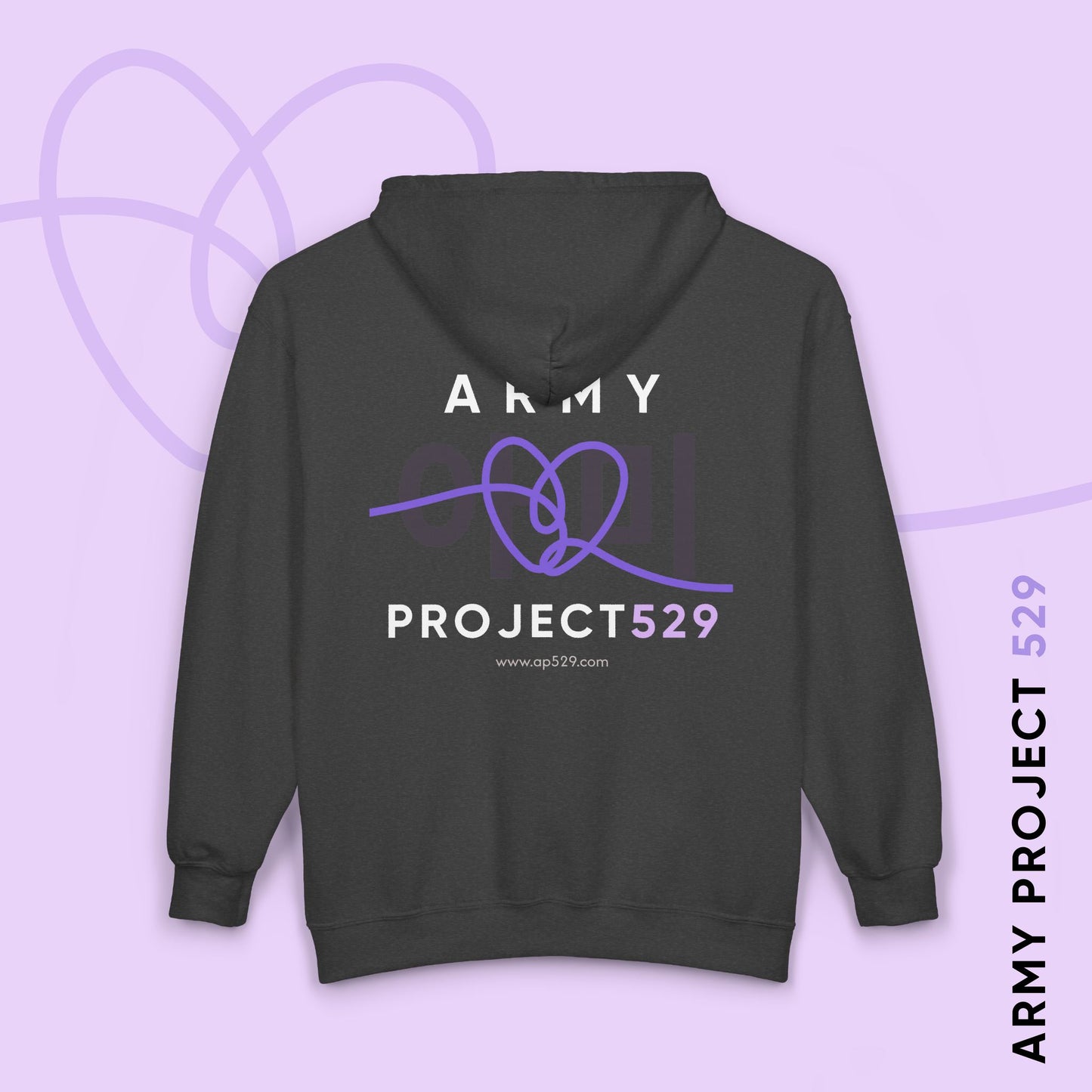 ARMY Project 529 Logo Unisex Heavy Blend™ Full Zip Hooded Sweatshirt