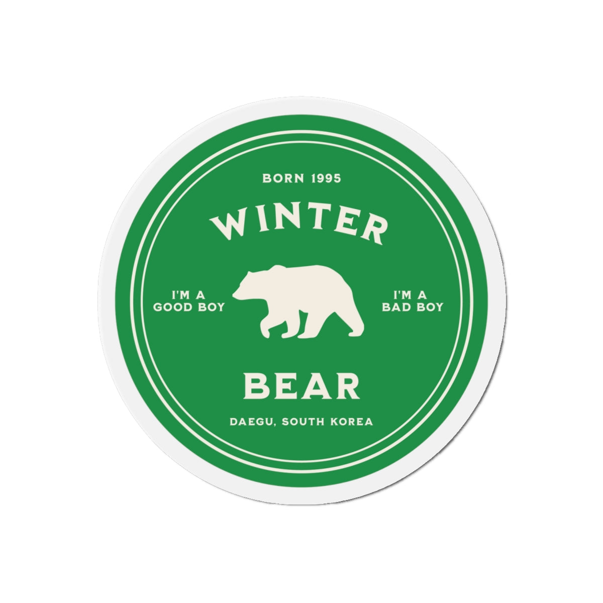 Winter Bear Medallion Series Die-Cut Magnet
