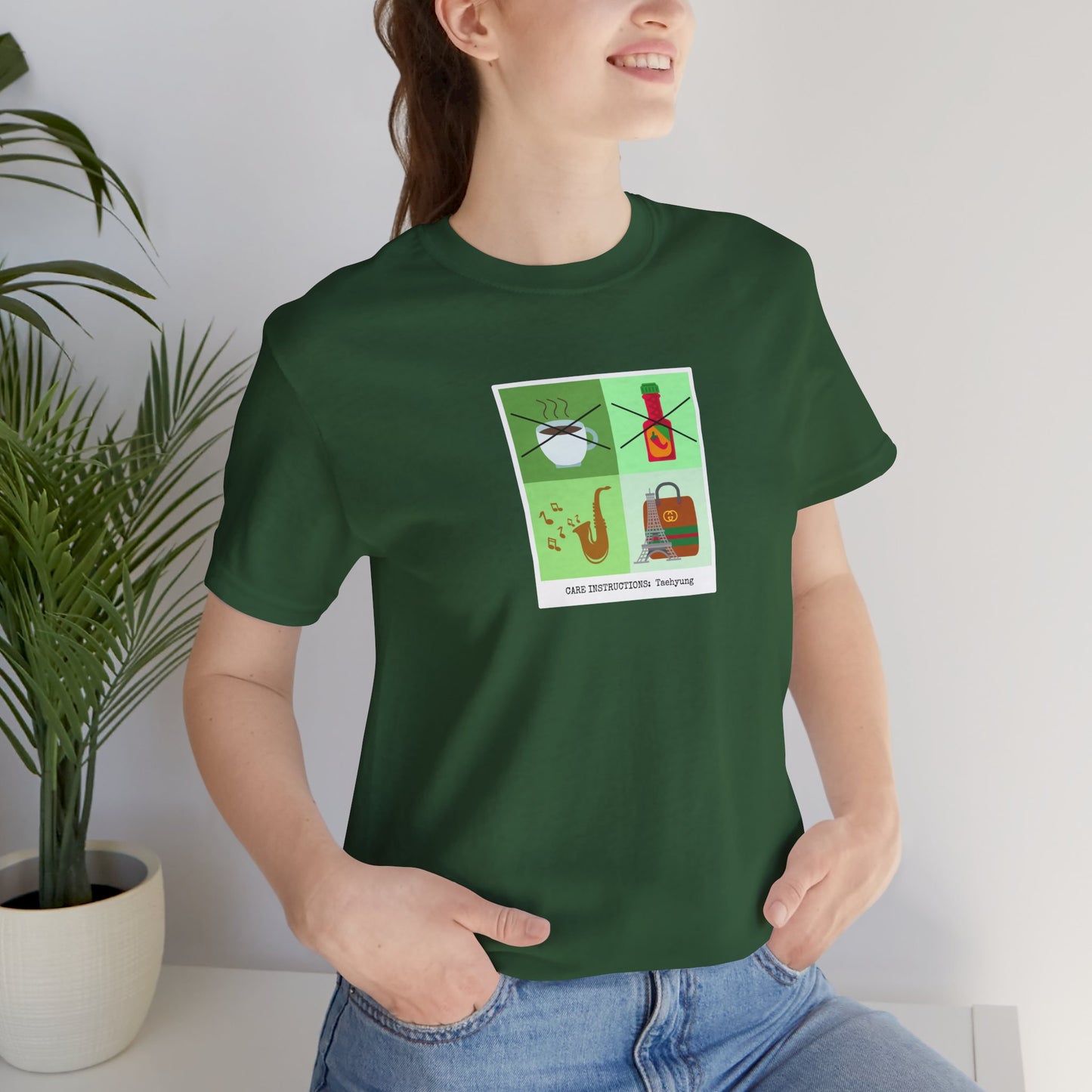 Taehyung Care Instructions Unisex Jersey Short Sleeve Tee