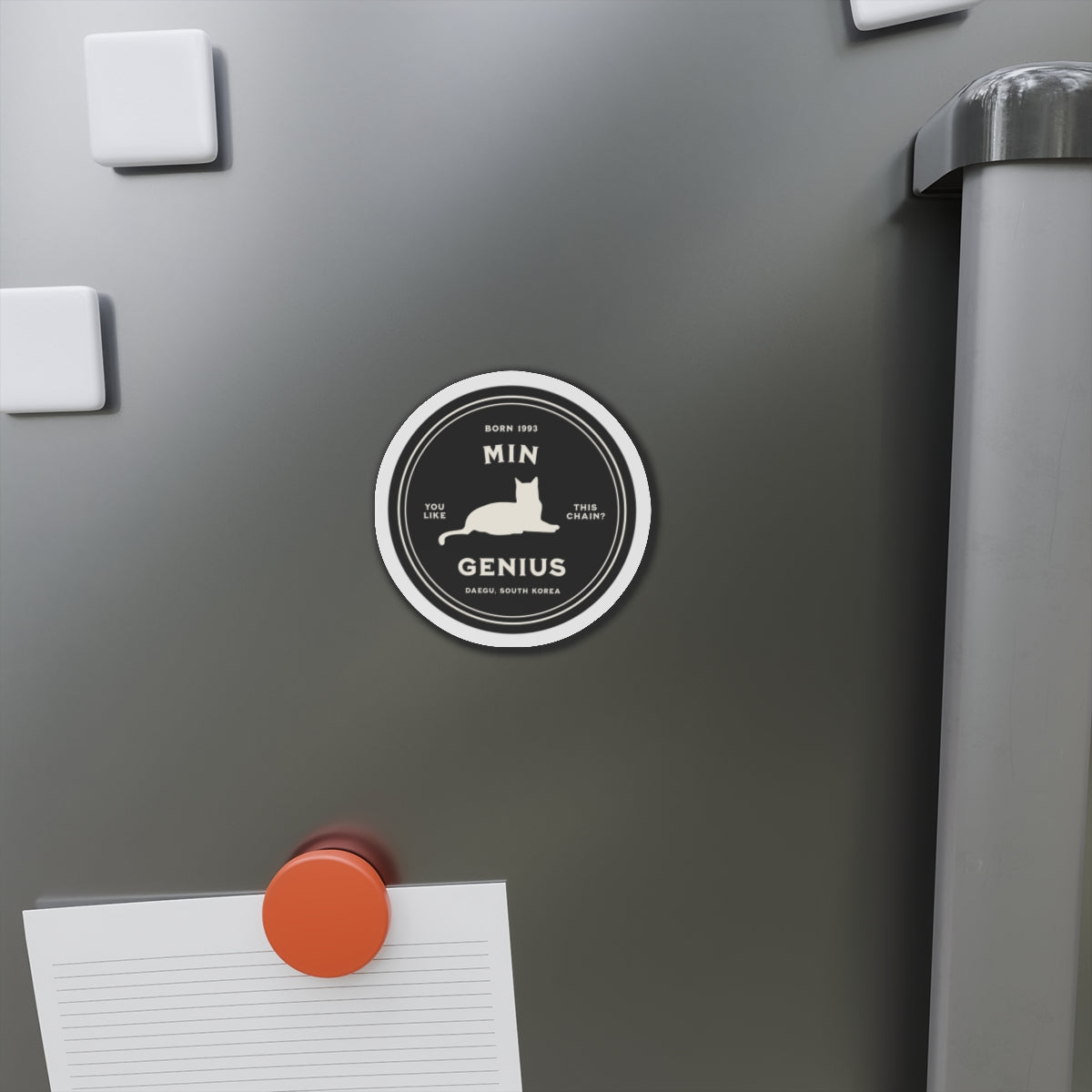 Min Genius Medallion Series Die-Cut Magnet