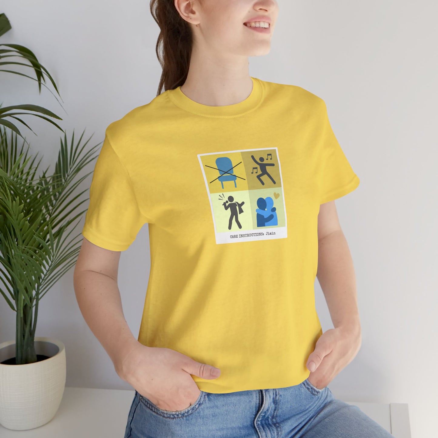 Jimin Care Instructions Unisex Jersey Short Sleeve Tee