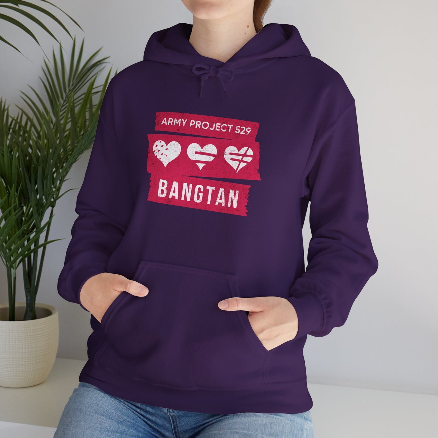 AP529 Hoodie - AP529 <3 Bangtan (Red) - Cozy Unisex Sweatshirt