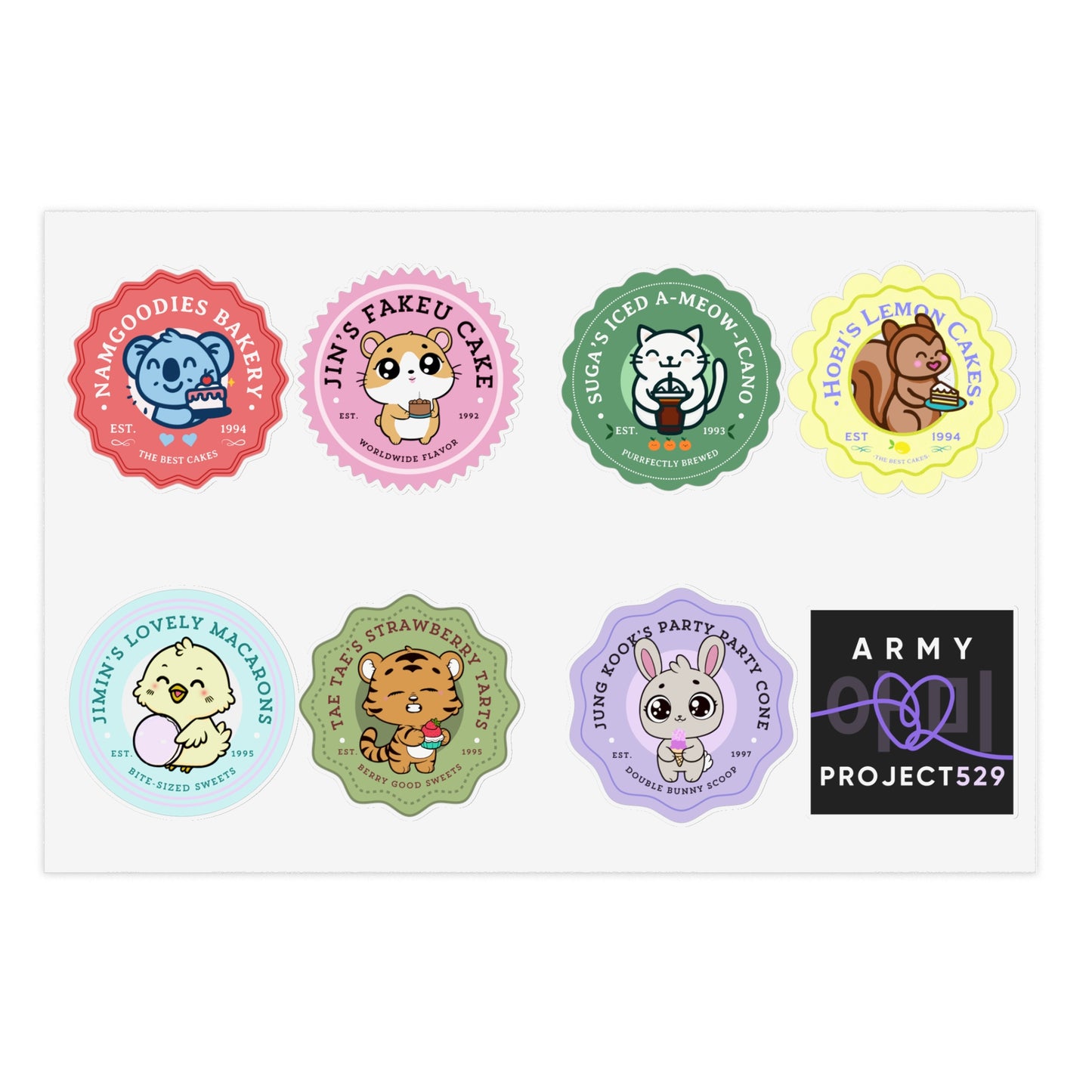 Bakery Series Vinyl Sticker Sheet