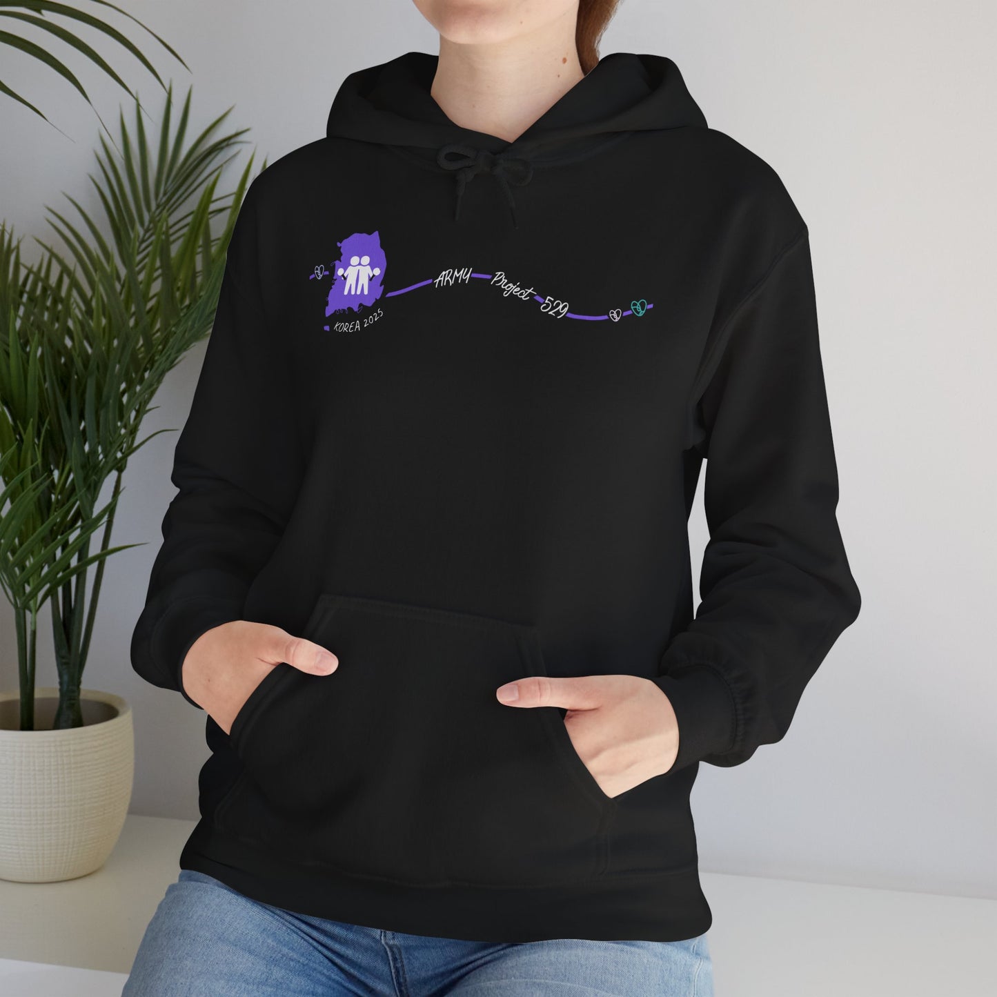 AP529 Korea Heartline Logo Unisex Heavy Blend™ Hoodie