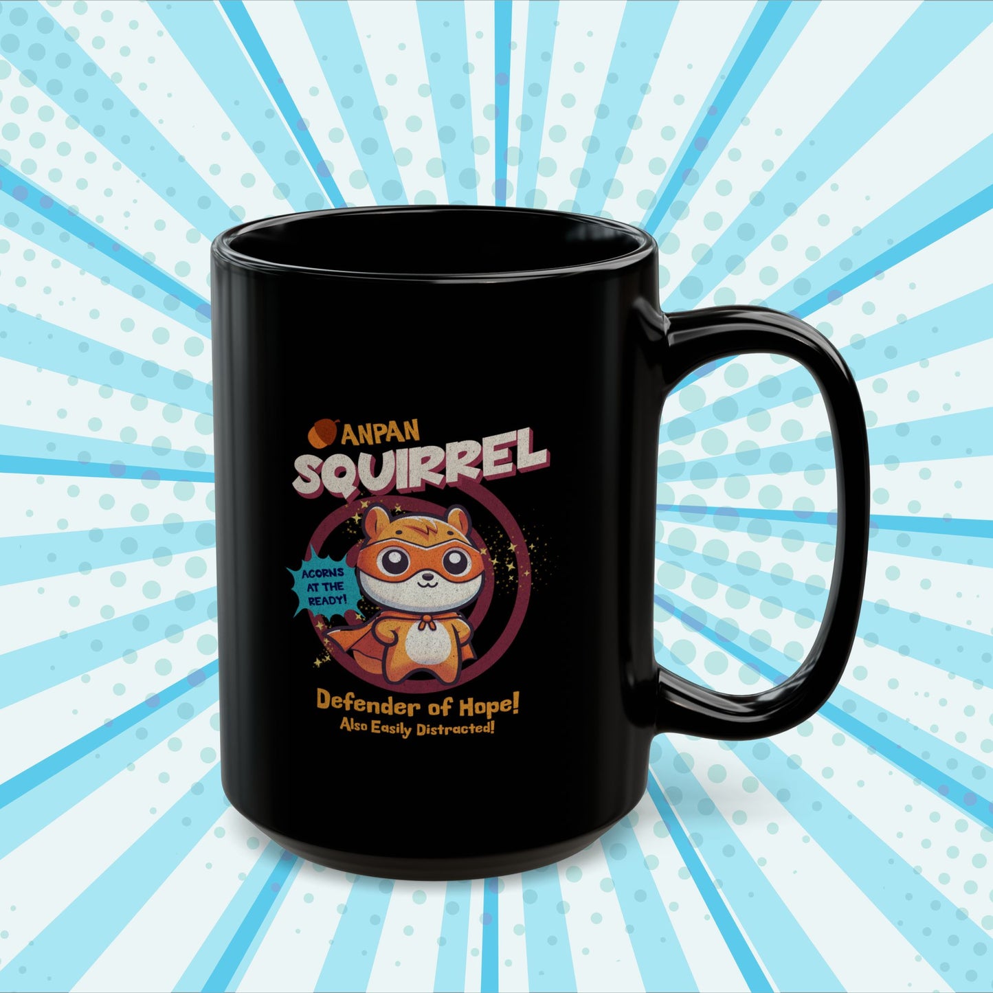Anpansquirrel 15 oz Black Coffee Mug