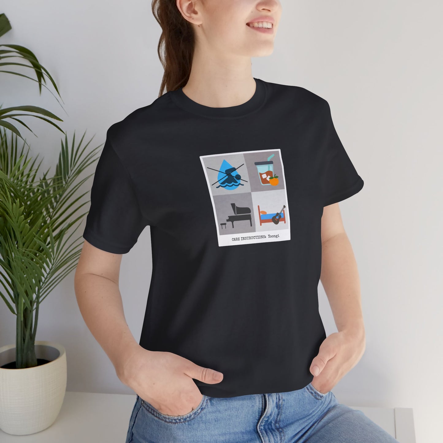 Yoongi Care Instructions Unisex Jersey Short Sleeve Tee