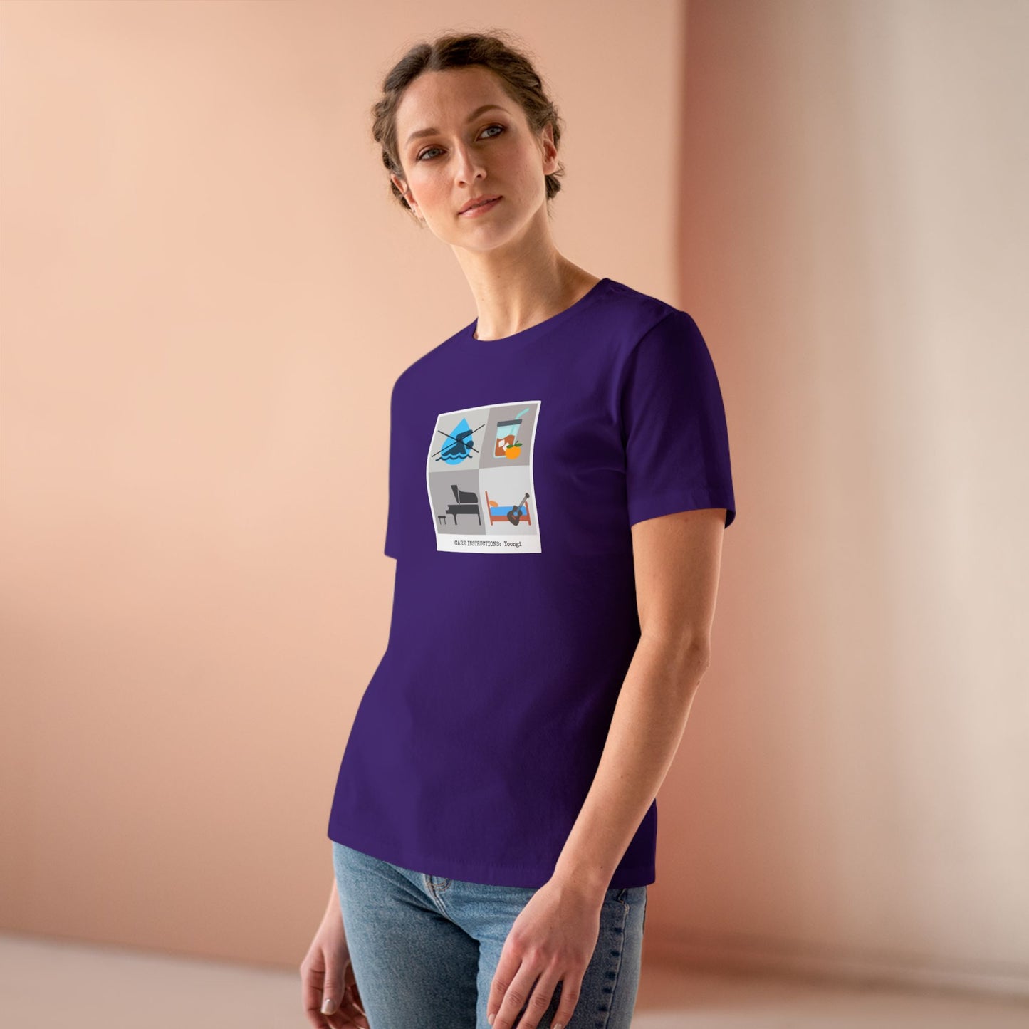 Yoongi Care Instructions Women's Relaxed Jersey Short Sleeve Tee