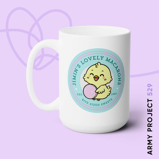 Jimin Lovely Macarons Bakery Series 15oz Ceramic Coffee Mug