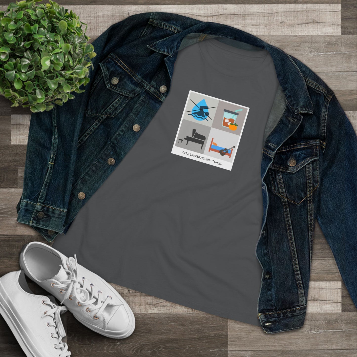 Yoongi Care Instructions Women's Relaxed Jersey Short Sleeve Tee