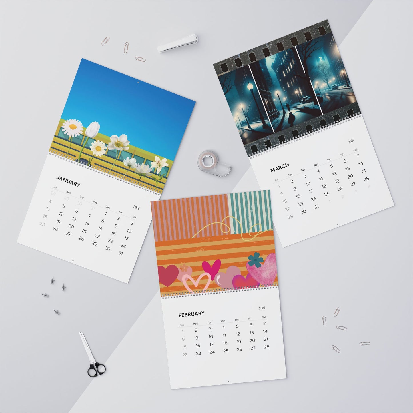 Fanmade BTS 2026 Wall Calendar - 'Guess the Song' - Original Music-Inspired Artwork