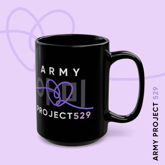 ARMY Project 529 Coffee Mug - ARMY Drinkware - Black 15 oz Ceramic