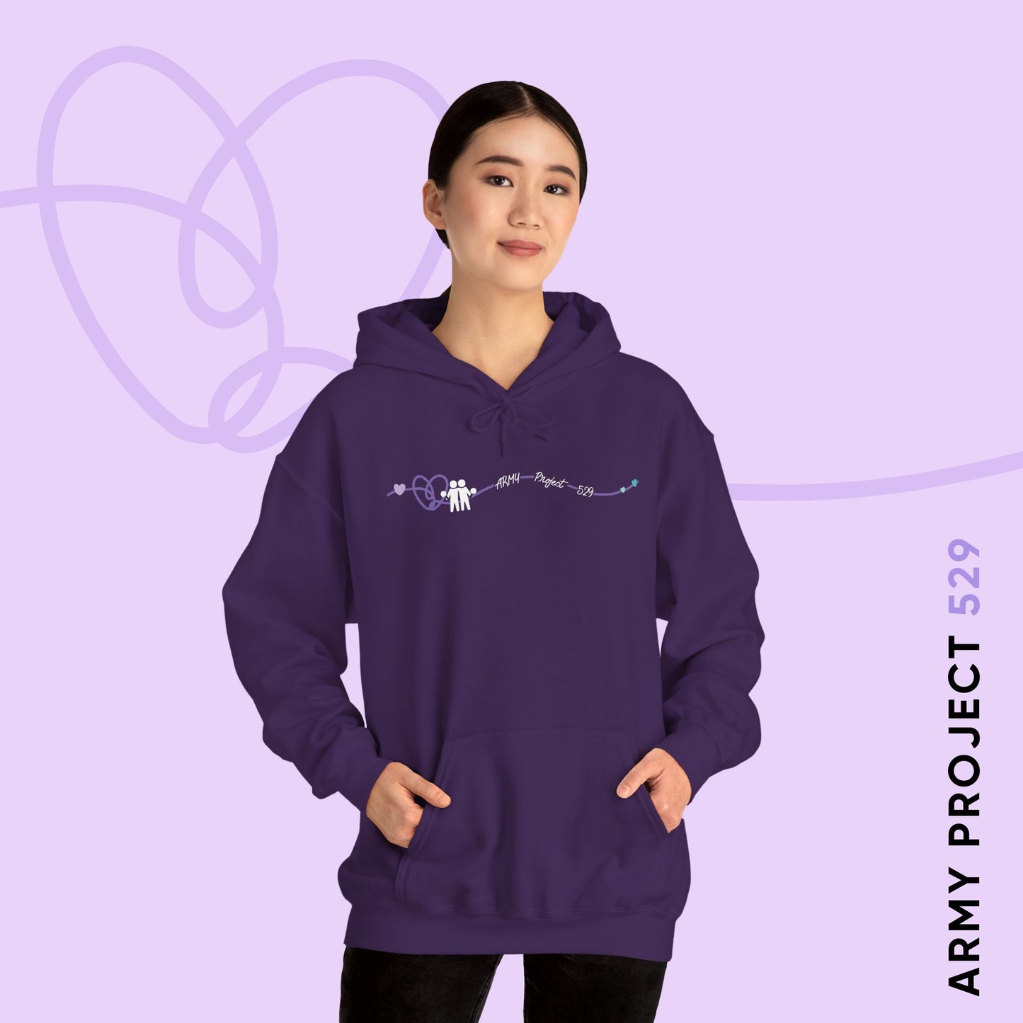 AP529 Heartline Logo Unisex Heavy Blend™ Hoodie
