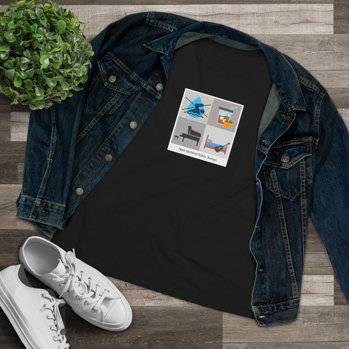 Yoongi Care Instructions Women's Relaxed Jersey Short Sleeve Tee