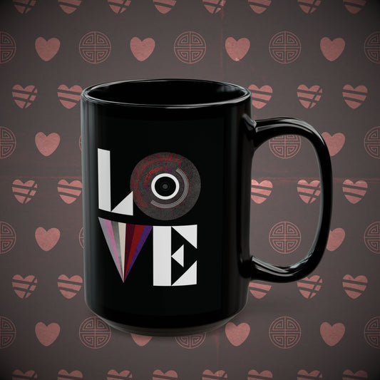 OT7 Coffee Mug - Love Record - Black 15 oz Ceramic