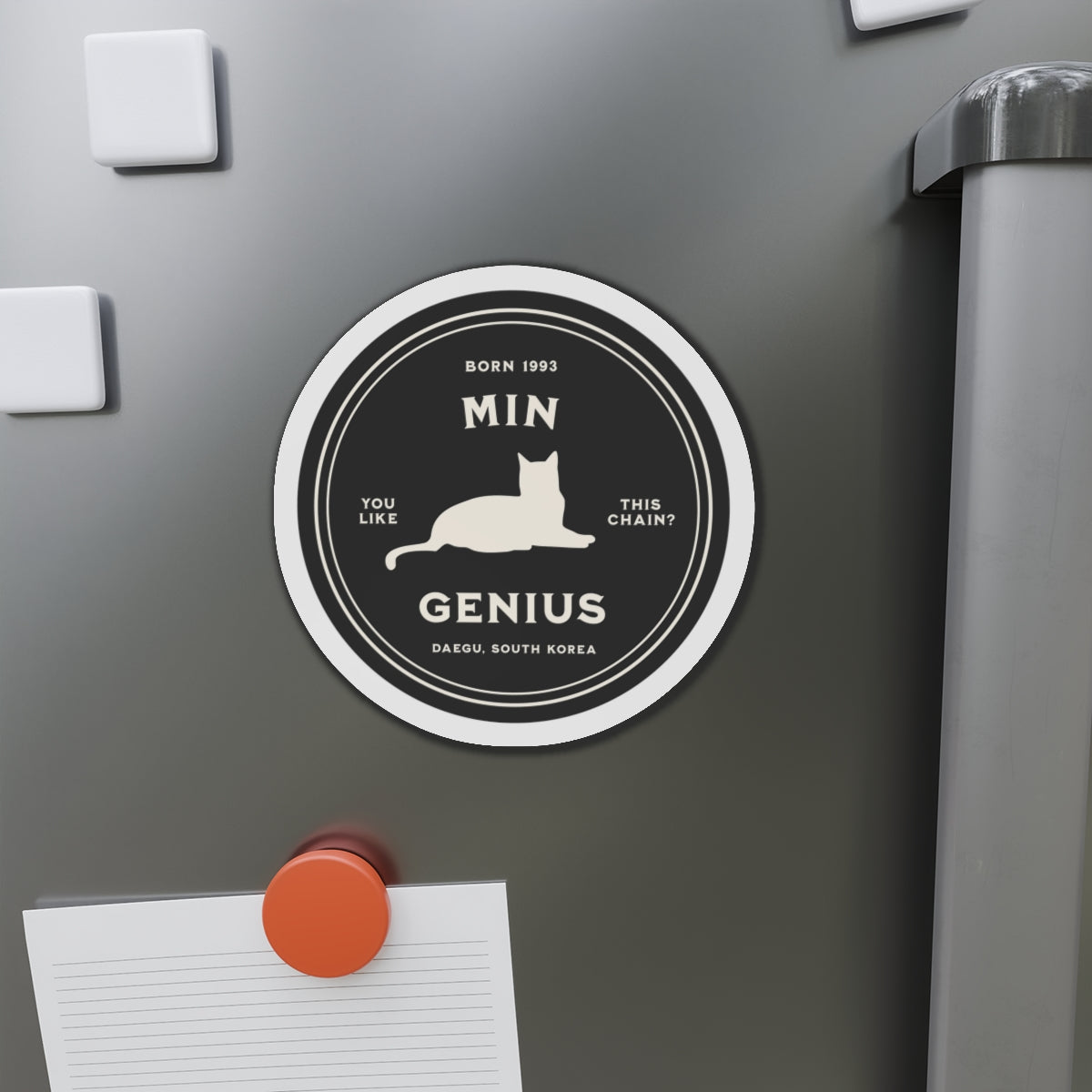 Min Genius Medallion Series Die-Cut Magnet