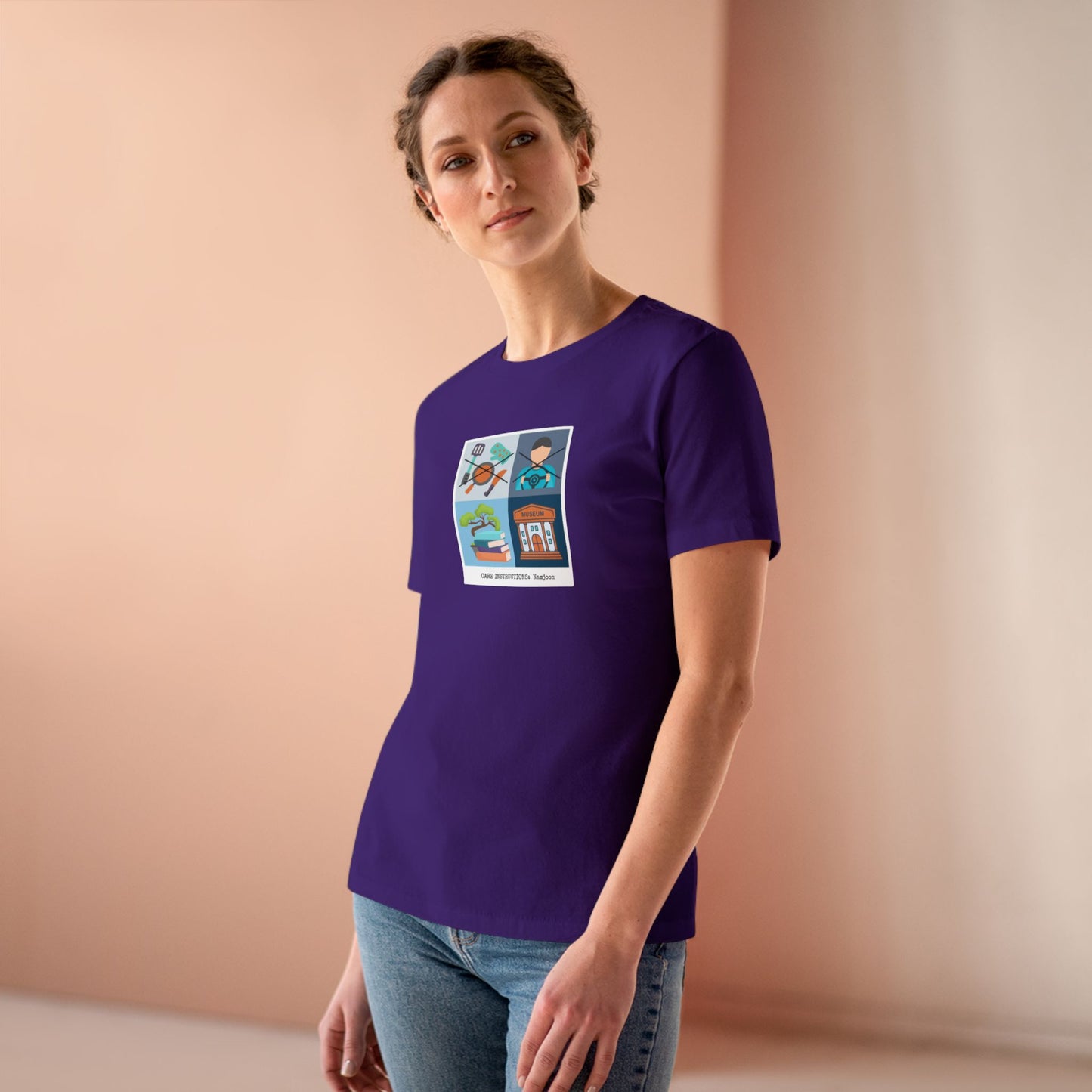 Namjoon Care Instructions Women's Relaxed Jersey Short Sleeve Tee