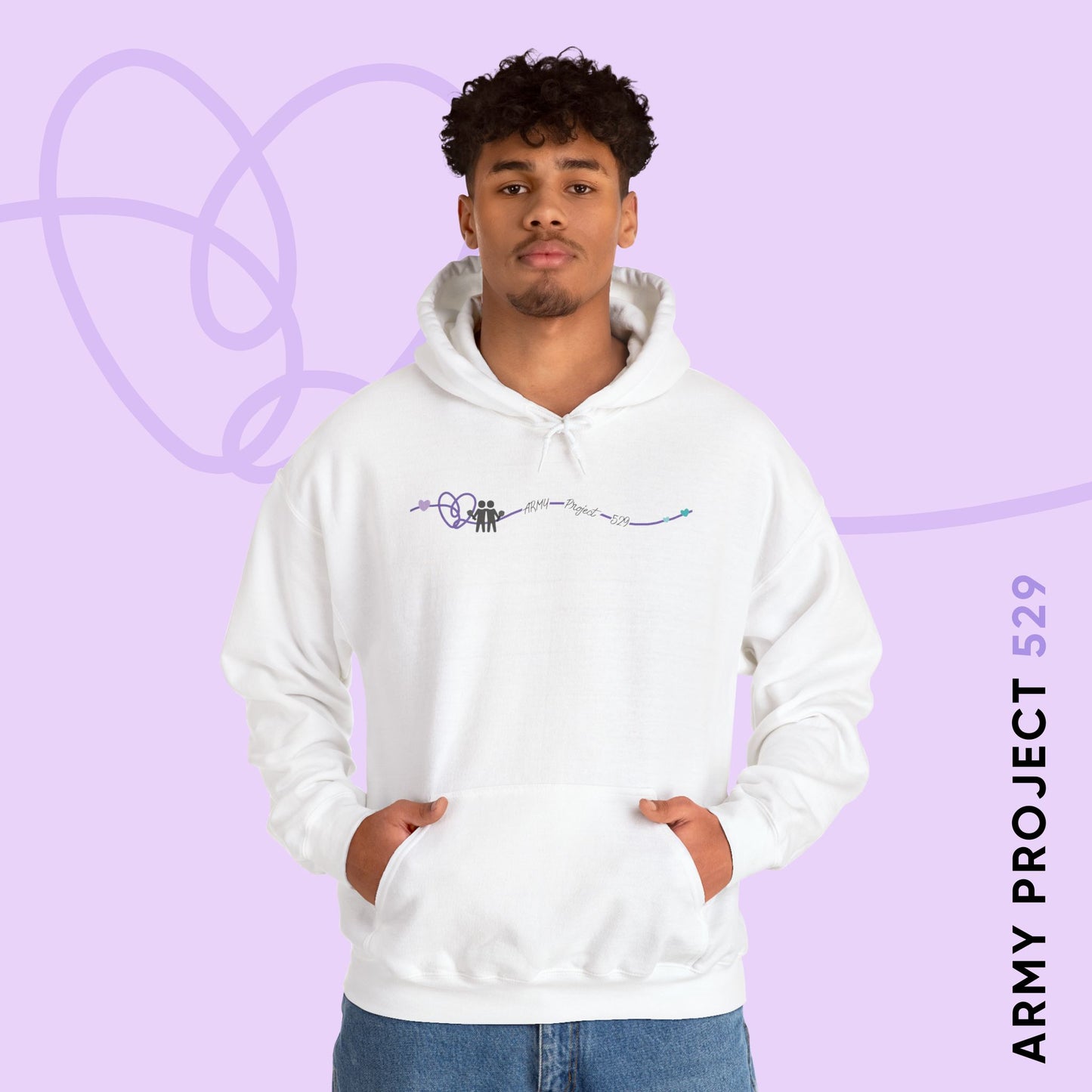 AP529 Heartline Logo Unisex Heavy Blend™ Hoodie