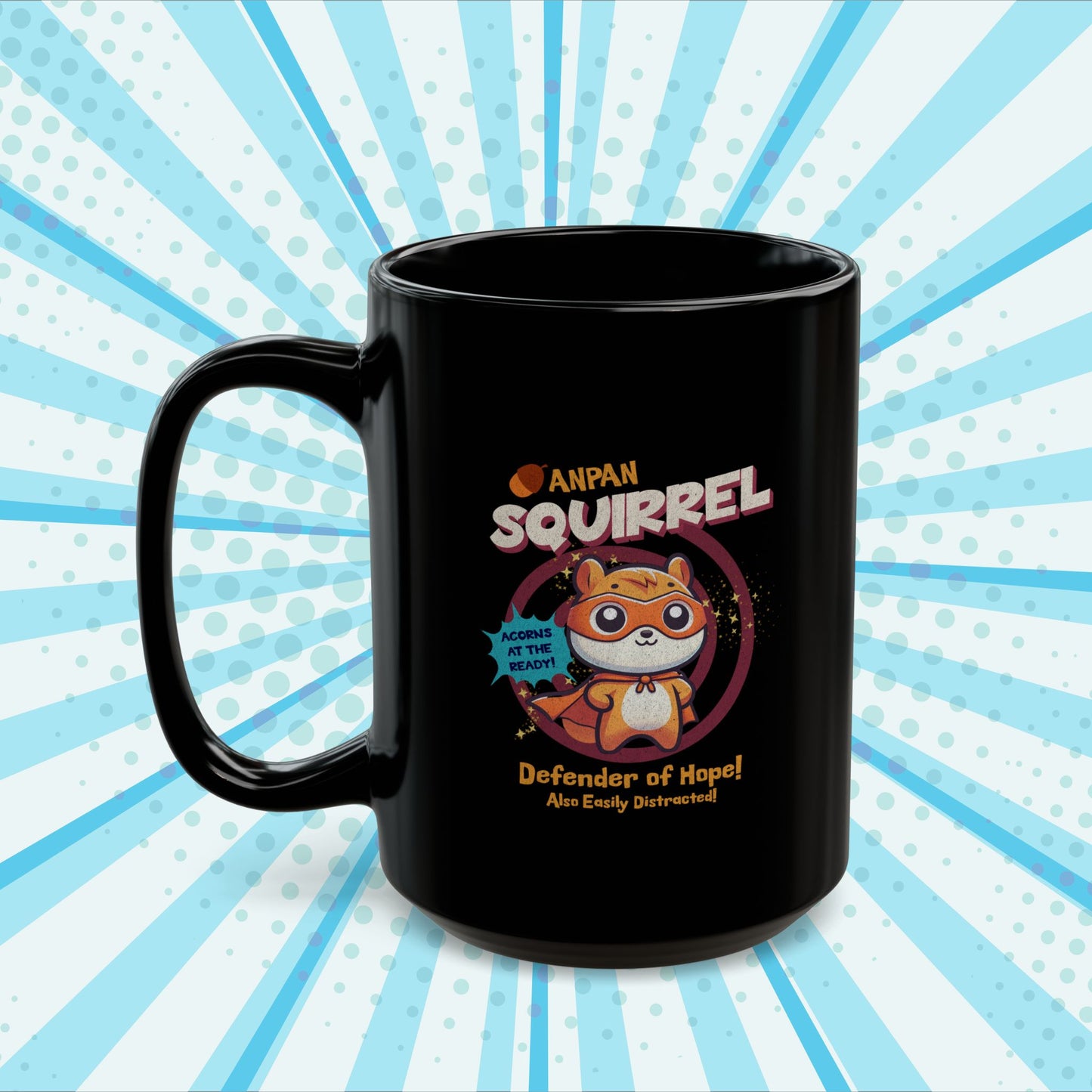 Anpansquirrel 15 oz Black Coffee Mug