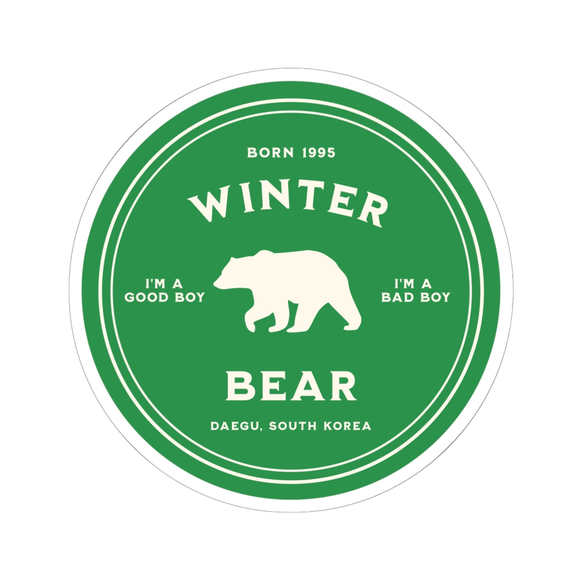 Winter Bear Badge Series Vinyl Sticker