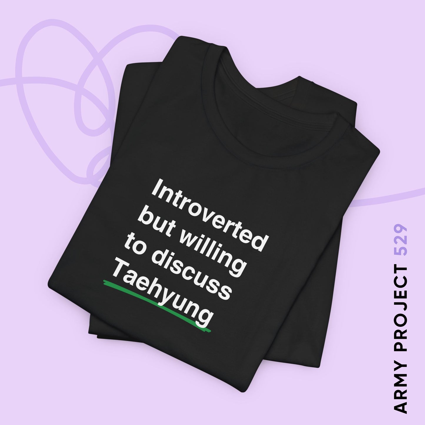 Introverted But Willing to Discuss Taehyung Unisex Jersey Short Sleeve Tee
