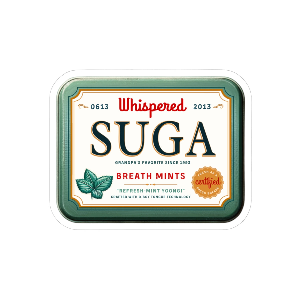 Whispered SUGA Vinyl Stickers