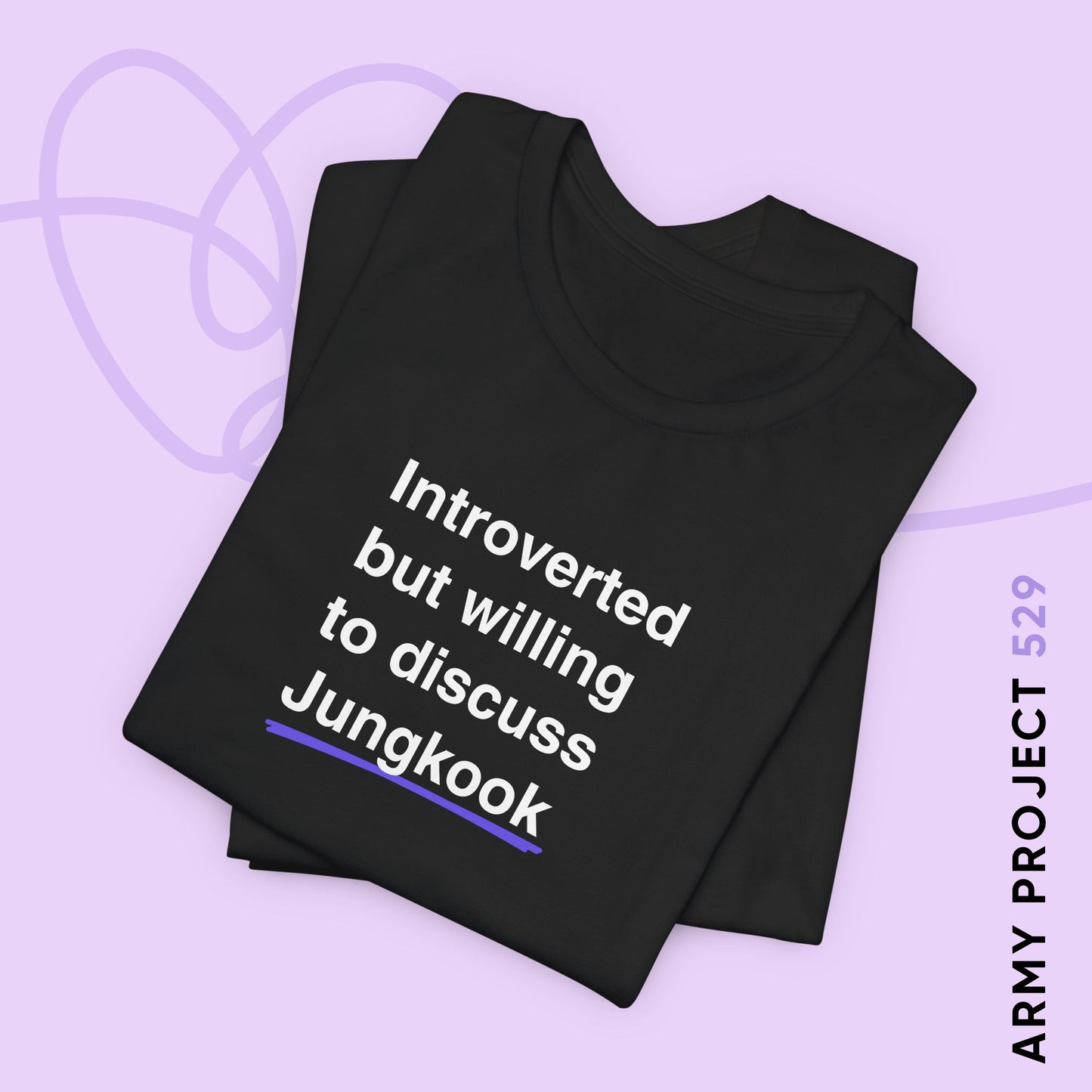 Introverted But Willing to Discuss Jungkook Unisex Jersey Short Sleeve Tee