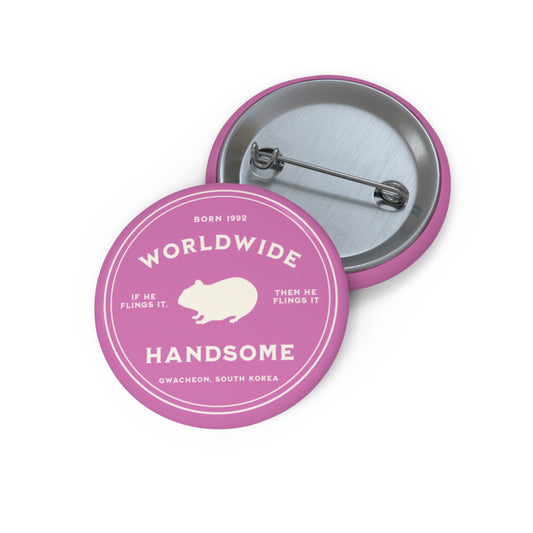 Jin Button Pin - Fanmade BTS Nickname Merch - Worldwide Handsome - Durable ARMY Accessory