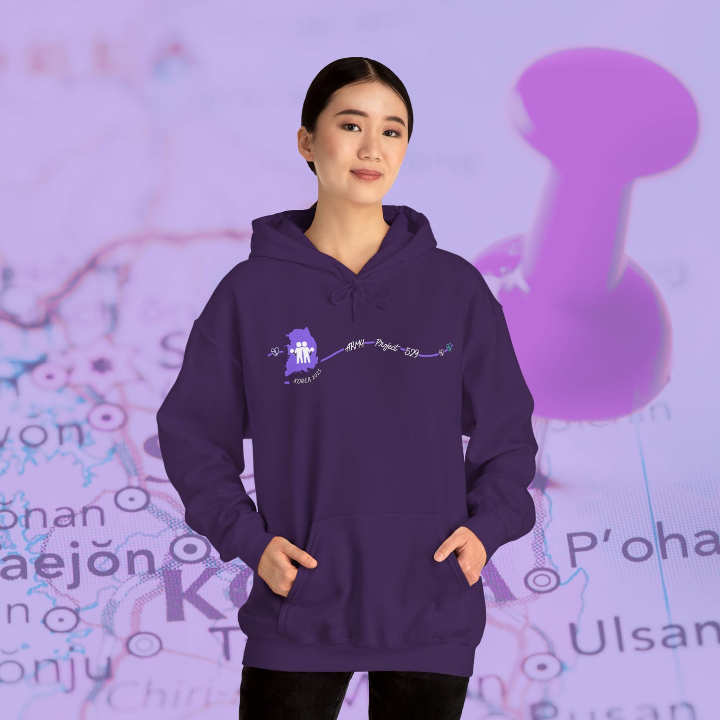 AP529 Korea Heartline Logo Unisex Heavy Blend™ Hoodie