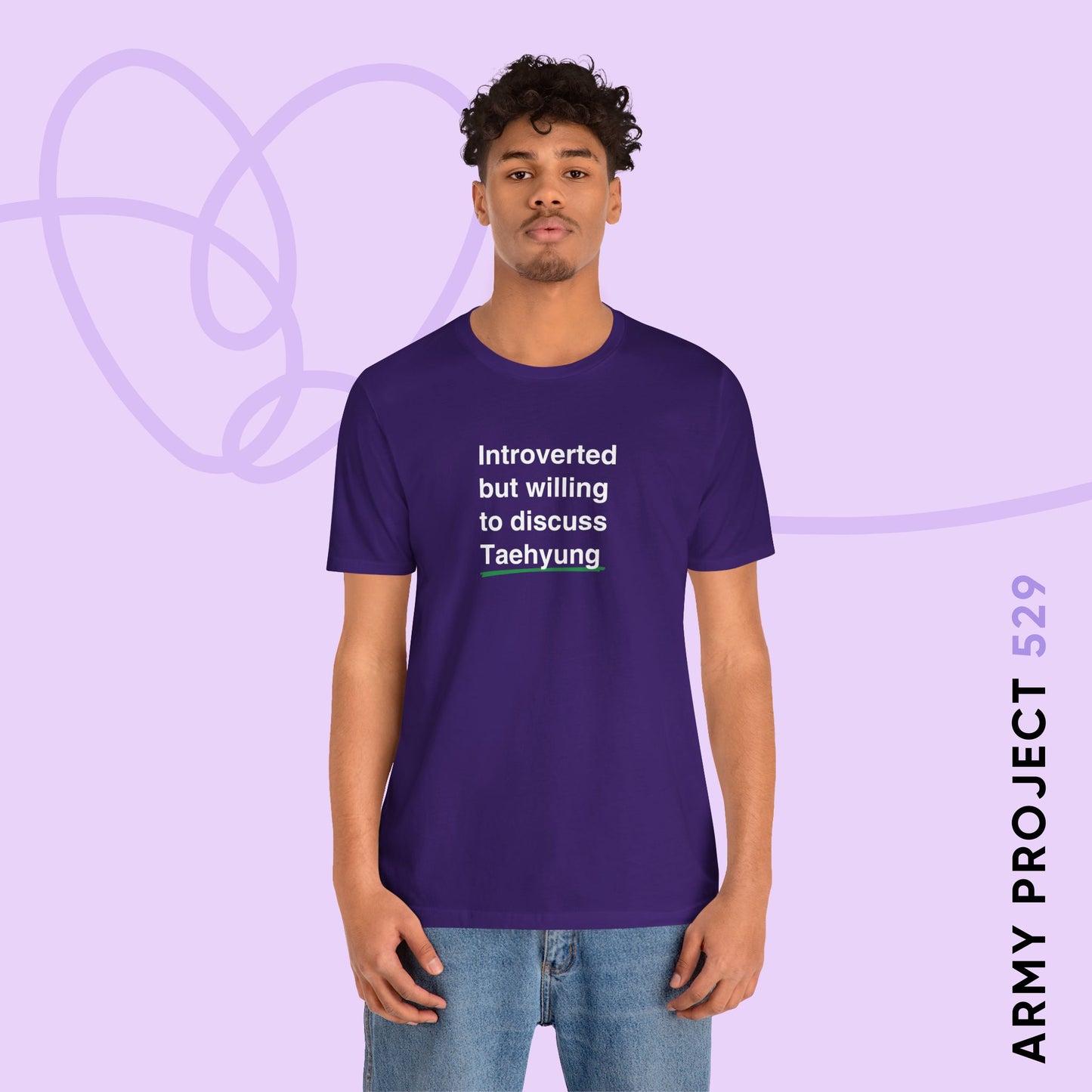 Introverted But Willing to Discuss Taehyung Unisex Jersey Short Sleeve Tee