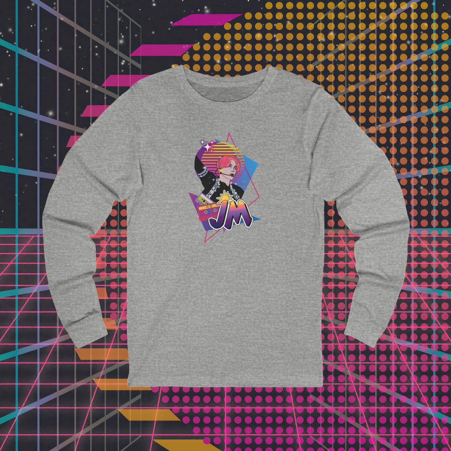 Jimin Long Sleeve Shirt - Fanmade BTS Retro Series - 80s Pop Aesthetic - Soft Unisex T-Shirt