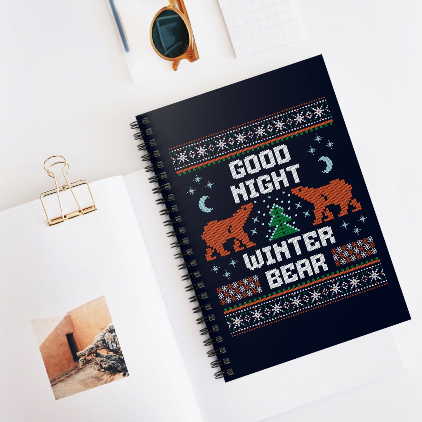 Good Night Winter Bear Spiral Notebook