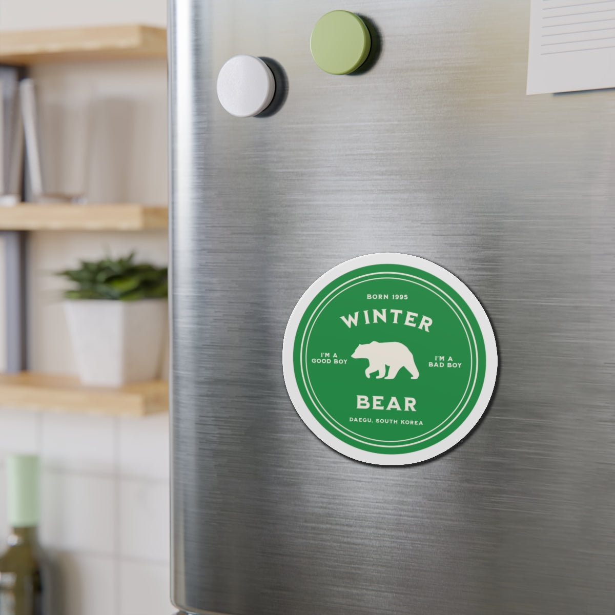 Winter Bear Medallion Series Die-Cut Magnet