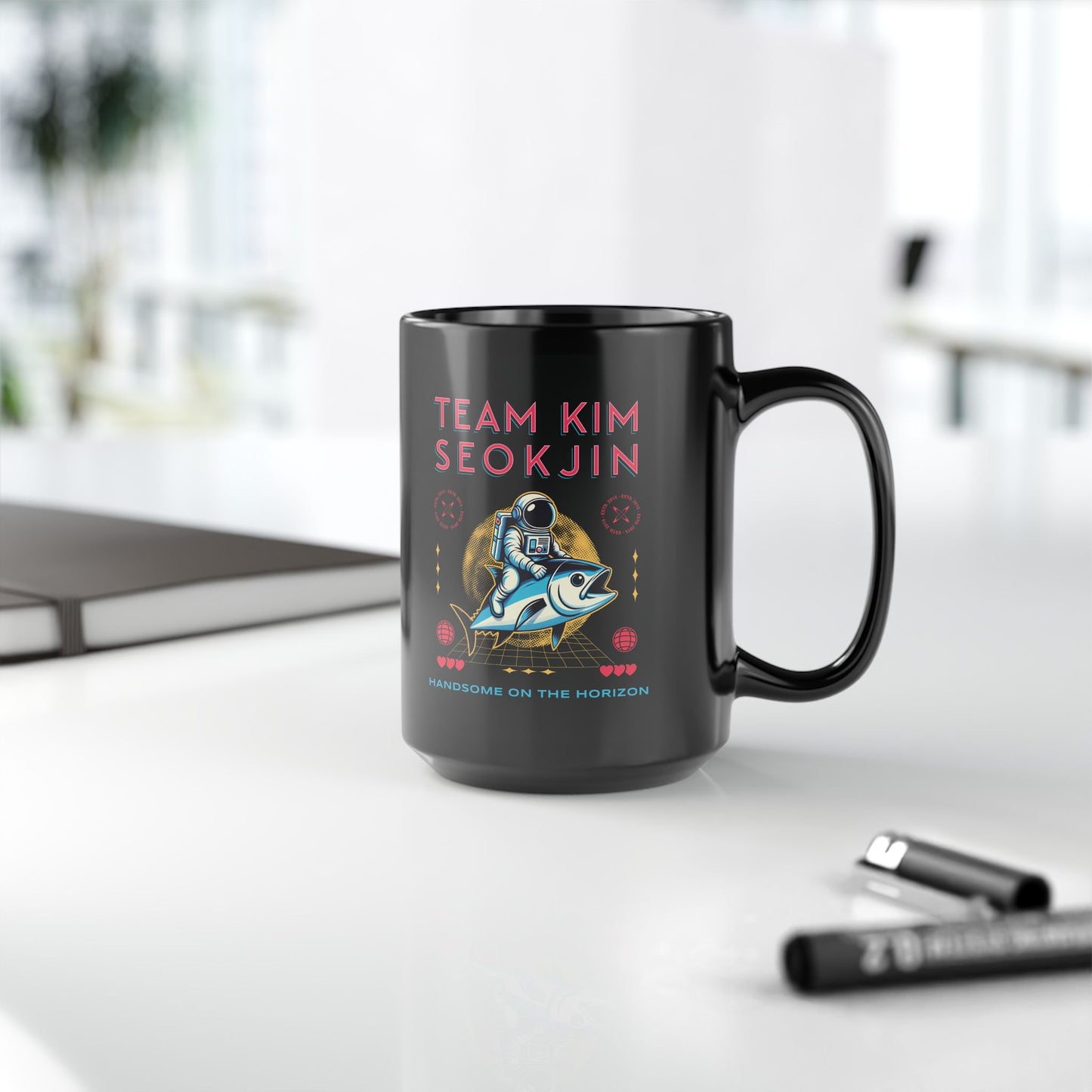 Jin Coffee Mug - Team Kim Seokjin - Fanmade BTS Merch - 15 oz Ceramic