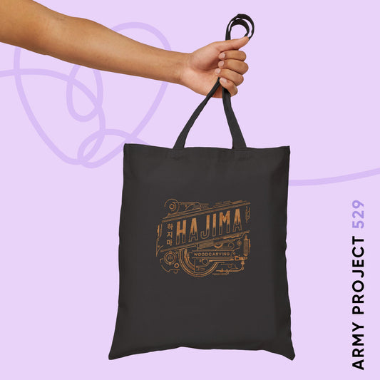 Woodcarving Hajima Cotton Canvas Tote Bag