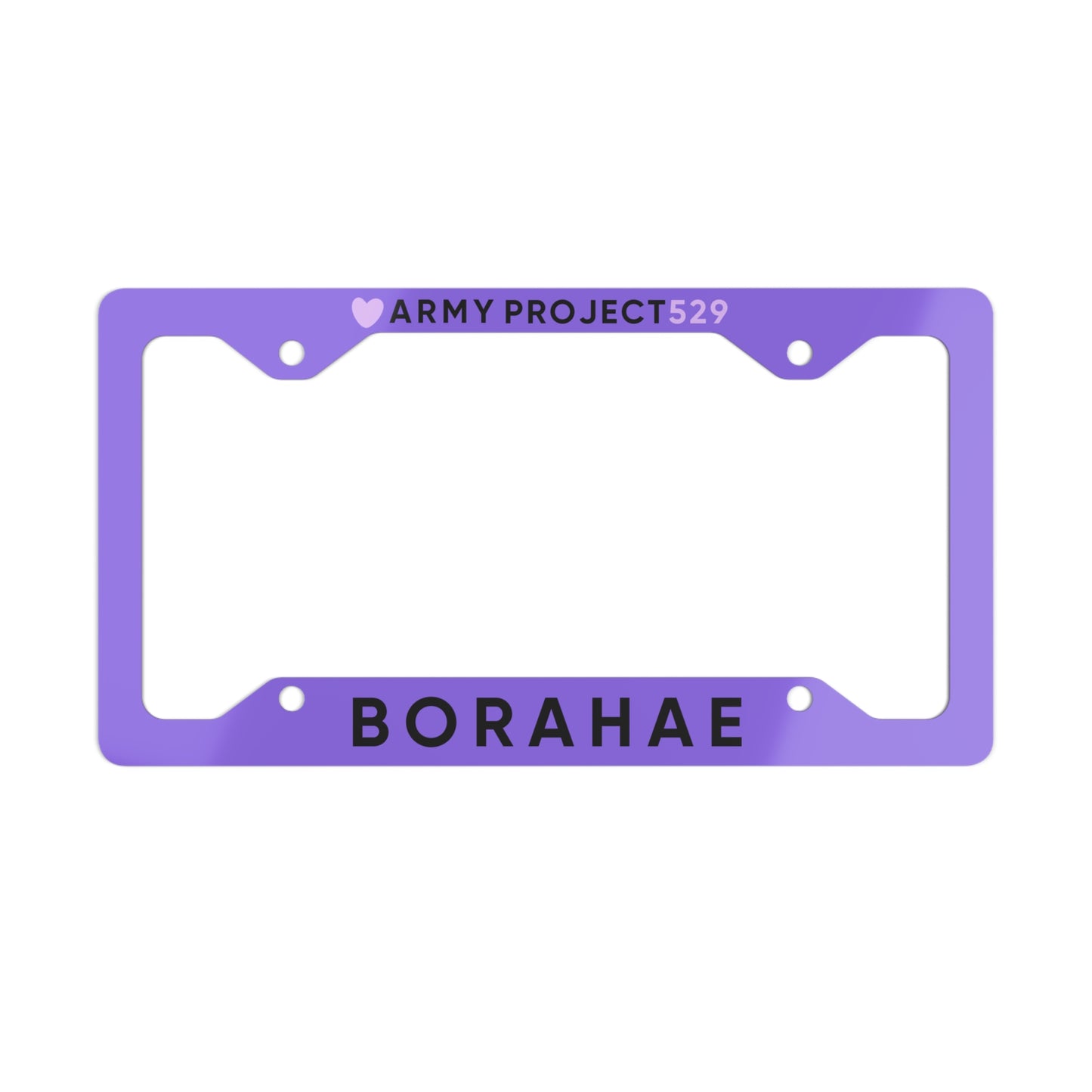Borahae USA License Plate Frame (Purple)
