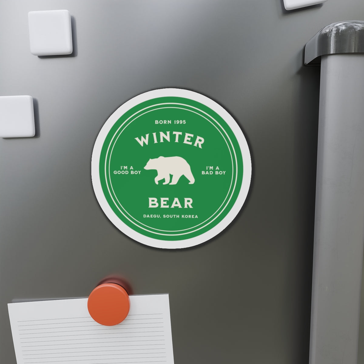 Winter Bear Medallion Series Die-Cut Magnet