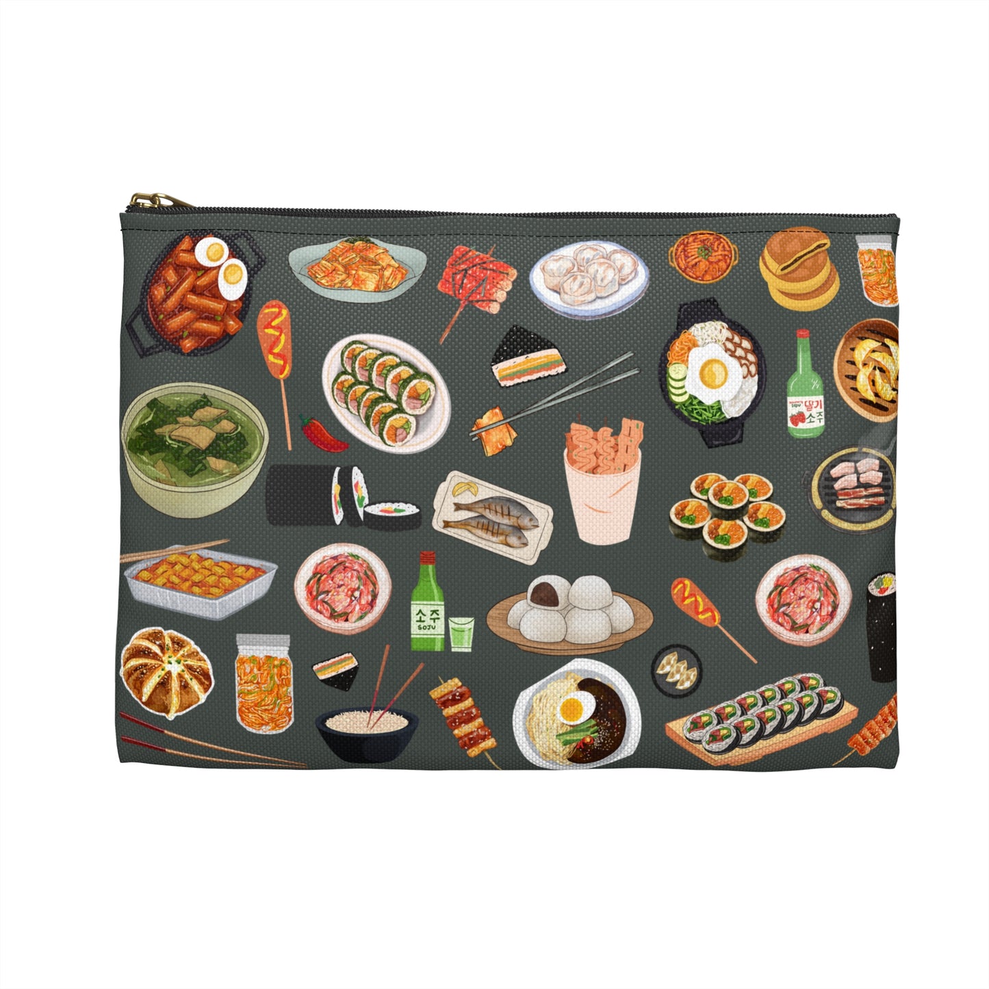 Illustrated Korean Meals Accessory Pouch