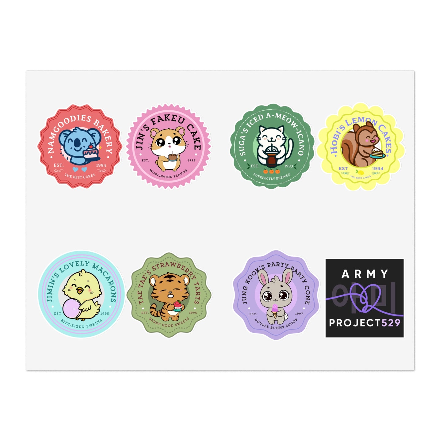 Bakery Series Vinyl Sticker Sheet