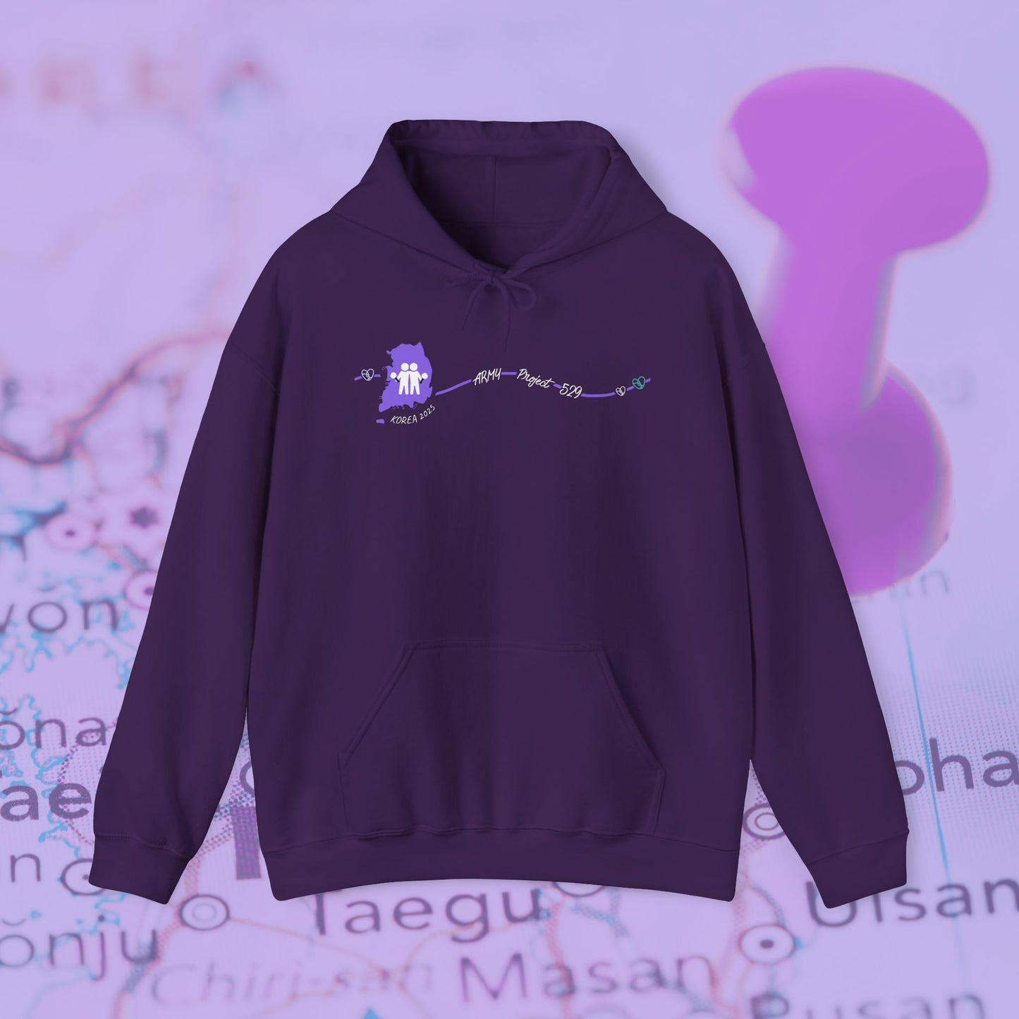 AP529 Korea Heartline Logo Unisex Heavy Blend™ Hoodie